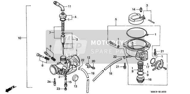 99103GT00400, Jet Comp.#40 X #4, Honda, 1